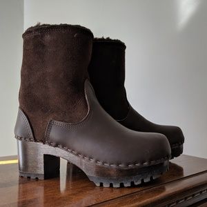 Shearling Sven clog boots, chocolate brown, 39